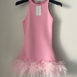 MADE TO ORDER - Bubblegum Pink Halterneck Dress