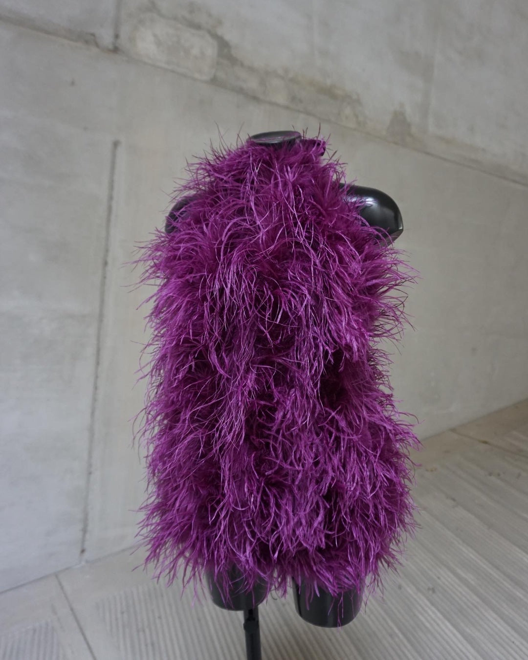 MADE TO ORDER - Deep Purple High Neck Feather Dress SAFFIYYAH PAUL MADE TO ORDER - Deep Purple High Neck Feather Dress SAFFIYYAH PAUL