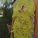 Green Embroidery Mini Dress
