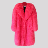 Long Pink Mongolian Coat