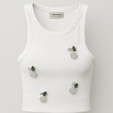White Crystal Racerback Top