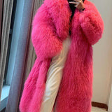 Long Pink Mongolian Coat
