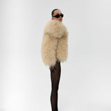 Cream Mongolian Cape Jacket