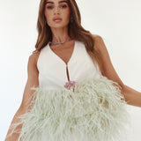 Mint Feather Waistcoat Set