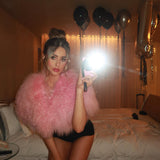 MADE TO ORDER - Baby Pink Mongolian Cape