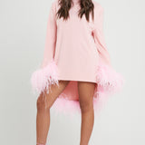 Baby Pink Feather Kaftan Dress