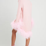 Baby Pink Feather Kaftan Dress